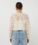 Esqualo-Blouse raglan embroidery anglaise