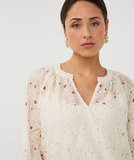 Esqualo-Blouse raglan embroidery anglaise