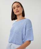 Esqualo- Sweater open knit s/slve