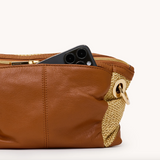 Hammit-Daniel Crossbody Clutch Small-Cocoa Raffia/Gold