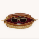 Hammit-Daniel Crossbody Clutch Small-Cocoa Raffia/Gold