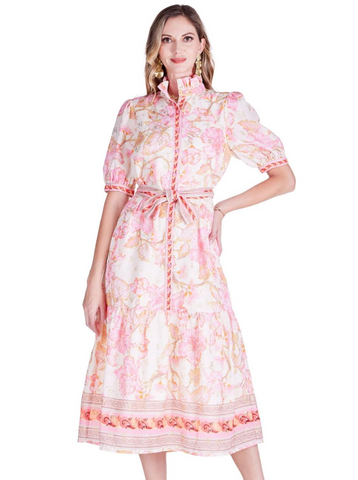 JADE ALOHA BLOOM BUTTON FRONT DRESS