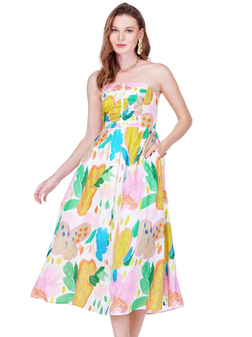 
JOY JOY- Garden Art Gathers Tube dress
