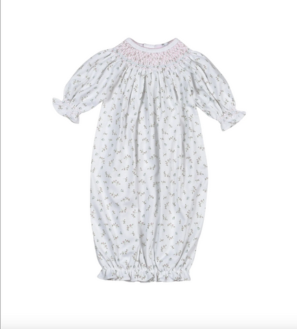 Baby Loren- Bella Pink Floral Hand Smock Bishop Gown