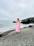 Little Olin- Pink Long Ruffle Dress