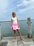 Little Olin- White Ruffle Sleeve Top