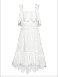 Hannah Banana- EYELET SCALLOP HEM DRESS