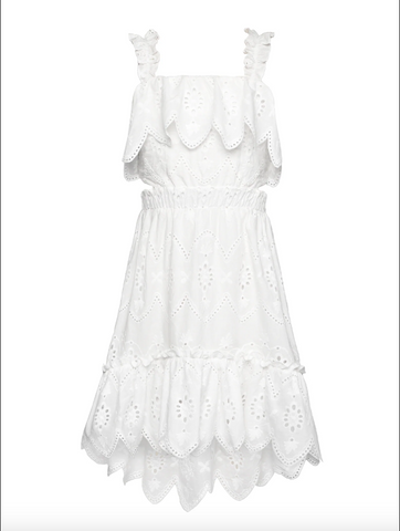 Hannah Banana- EYELET SCALLOP HEM DRESS