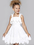 Hannah Banana- EYELET SCALLOP HEM DRESS