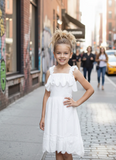 Hannah Banana- EYELET SCALLOP HEM DRESS