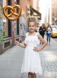 Hannah Banana- EYELET SCALLOP HEM DRESS