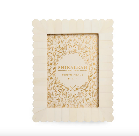 Shiraleah- Roma 5" x 7" Scalloped Picture Frame, Ivory