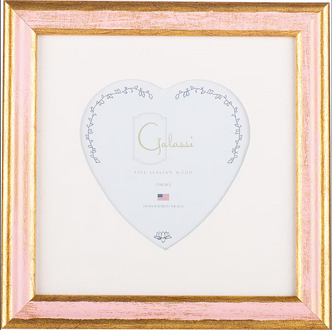 Galassi- Pink/Gold Florentine w/ 3x3 Heart Mat