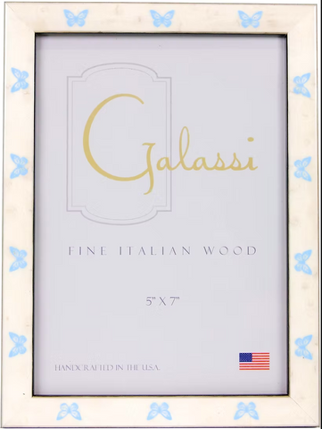Galassi- White Burl w/ Sky Blue Butterfly