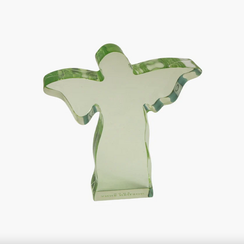 Anne Nelson- Small Green Acrylic Angel Weight