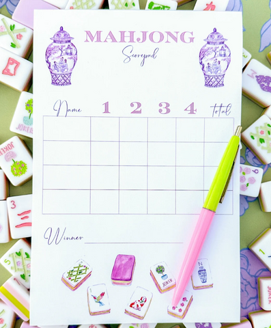 Mahjong Scorecard Pad - Taylor Paladino