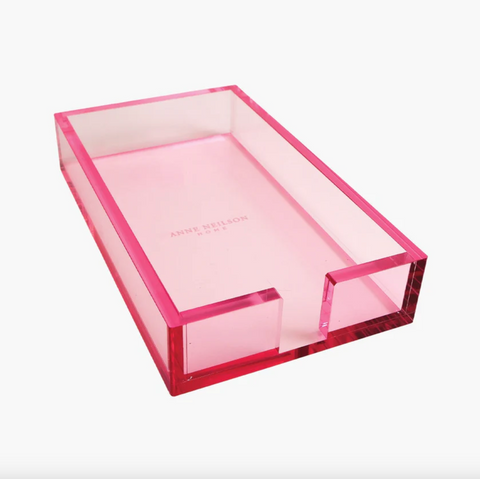 
Anne Nelson- Pink Acrylic Guest Towel Tray
