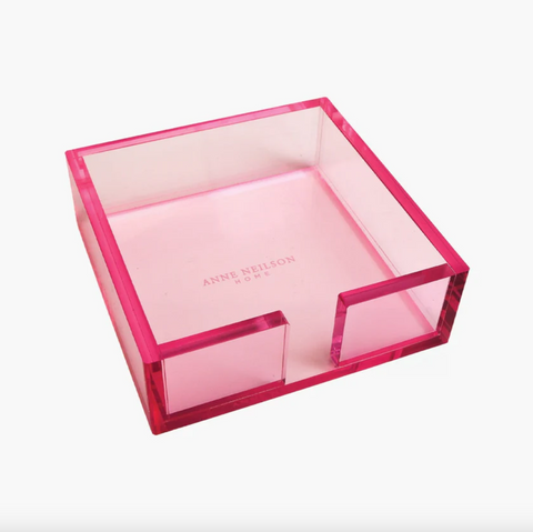 Anne Nelson-Pink Acrylic Cocktail Napkin Tray