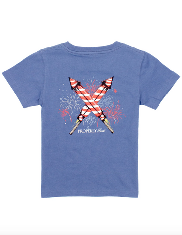 Properly Tied- Boys Firecracker SS Space Blue