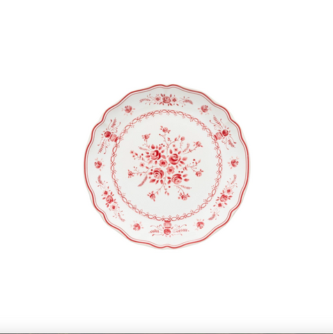 Costa Nova-Vila- Salad/dessert plate, White-red