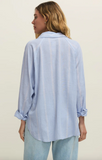 Z Supply- The Perfect Linen Striped Top- Light Blue