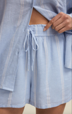 Z Supply- The Perfect Linen Striped Short- Blue Light