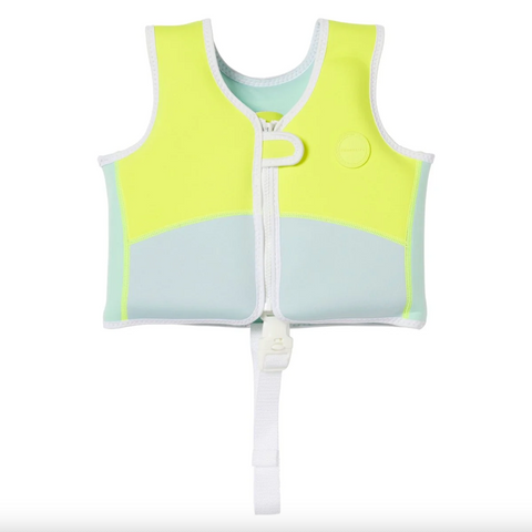 Sunny Life- Kids Swim Vest 1-2 - Salty the Shark Neon Yellow