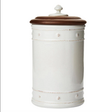 Juliska- Berry & Thread  10" Canister with Wooden Lid - Whitewash