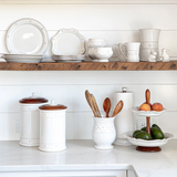 Juliska- Berry & Thread  10" Canister with Wooden Lid - Whitewash