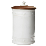 Juliska- Berry & Thread  11.5" Canister with Wooden Lid - Whitewash