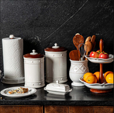 Juliska- Berry & Thread  11.5" Canister with Wooden Lid - Whitewash