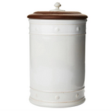 Juliska- Berry & Thread  13" Canister with Wooden Lid - Whitewash