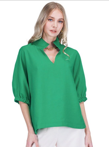 Jade- Green-Collard Top