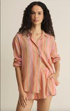 Z Supply - The Perfect Striped Button Up Tiger Lily