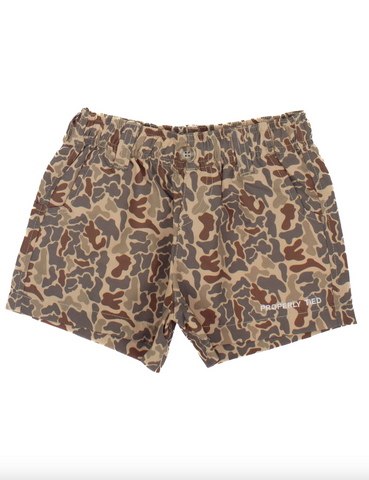 Properly Tied- Boys Mallard Short Vintage Camo
