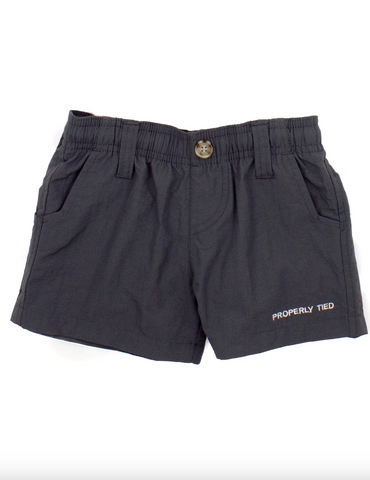 Properly Tied- Boys Mallard Short Charcoal