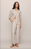 Z Supply- The Perfect Linen Striped Pant- Light Toffee 