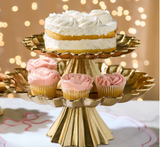Scalloped Edge Gold Cake Stand (3 Sizes)