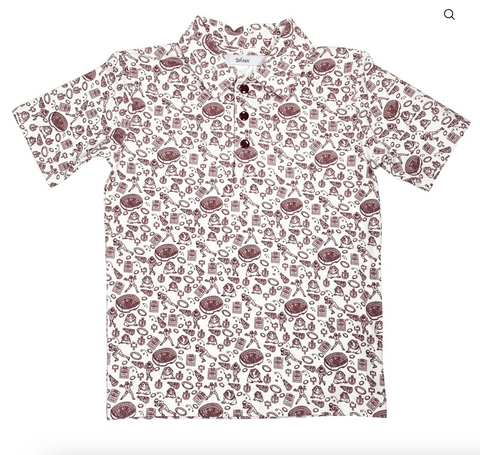 Maroon Bulldog Active Polo -ISHTEX