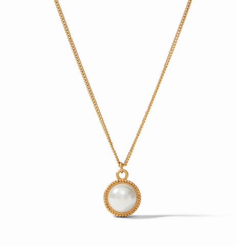 JULIE VOS- Fleur-de-Lis Solitaire Necklace- PEARL