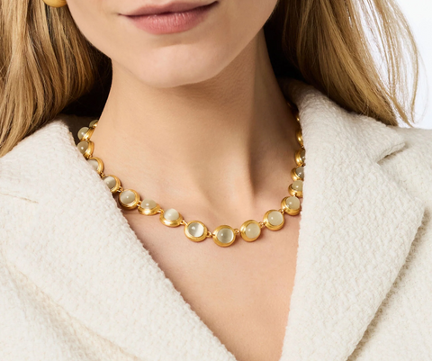 JULIE VOS- Cobblestone Tennis Necklace- IVORY
