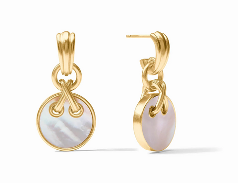 Julie Vos- Essex Hoop & Charm Earring- Mother of Pearl