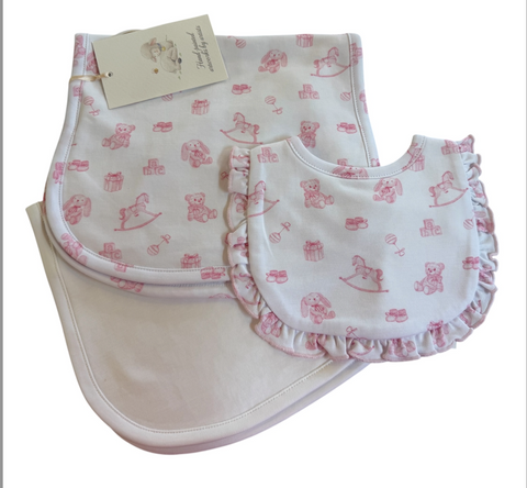 tiny baby toys bib and burp cloth ( sold Separately)