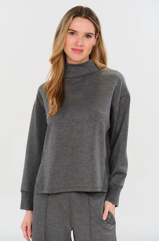 six fifty scuba mock neck TOP [charcoal]