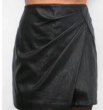 GREYLIN- Grace Wrap Vegan Leather Skort
