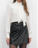 GREYLIN- Grace Wrap Vegan Leather Skort
