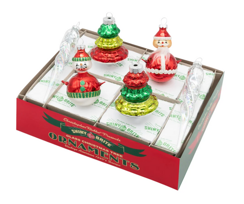 HOLIDAY SPLENDOR 6 COUNT MIXED SHAPES AND FIGURES- Shiny Brite Christopher Radko