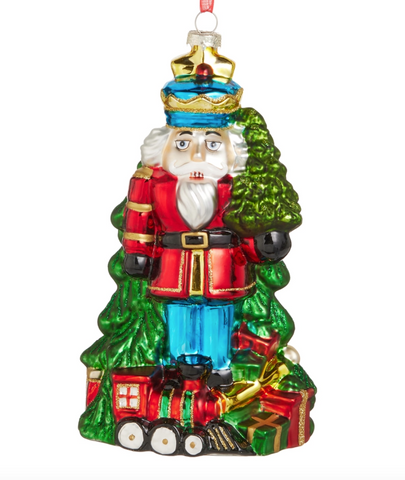 8" Nutcracker with Gifts Ornament