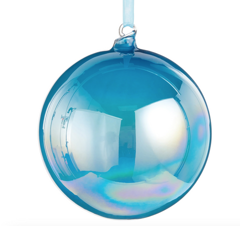 5" Iridescent Blue Ball Ornament