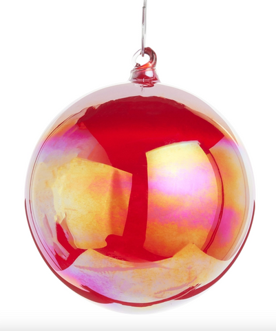 5" Raspberry Iridescent Ball Ornamen